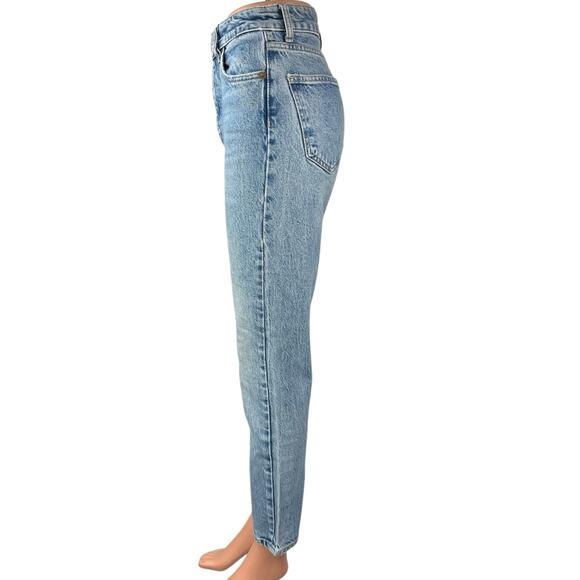 Zara Women's Blue Light Wash High Waisted Straight Tapered Ankle Denim Jeans 4 - Picture 2 of 5